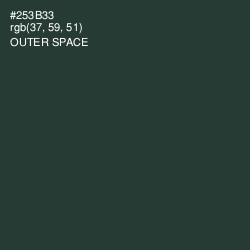 #253B33 - Outer Space Color Image